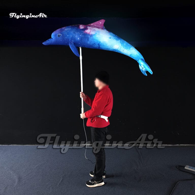 2m Length Amazing Inflatable Dolphin Puppet Parade Holding Blow Up Sea ...