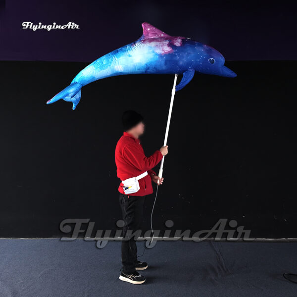 parade performance walking inflatable dolphin puppet
