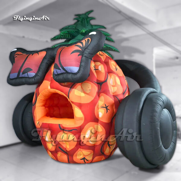 large inflatable pineapple house with headphone