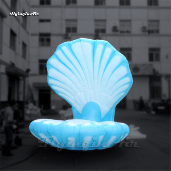 blue inflatable mussel air blow up clam shell