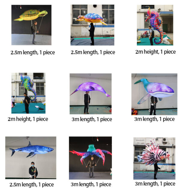 9 Different Kinds of Inflatable Fishes, Controllable Turtles, Inflatable Seahorses and Walking Octopus