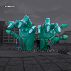 4m hanging green giant inflatable zombie hand for concert stage