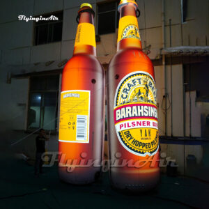 customized giant inflatable beer bottle replica with led light