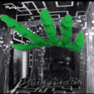 hanging green giant inflatable zombie hand bone for indoor halloween decoration