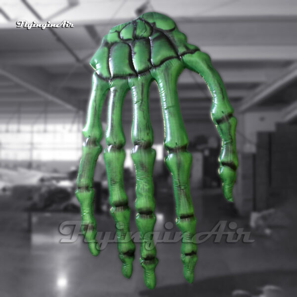hanging green giant inflatable zombie hand bone for halloween decoration