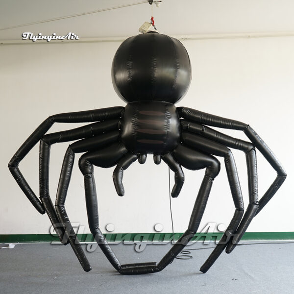 hanging black large inflatable spider for halloween decoration
