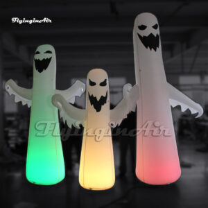 white giant inflatable ghost with RGB light for halloween decoration