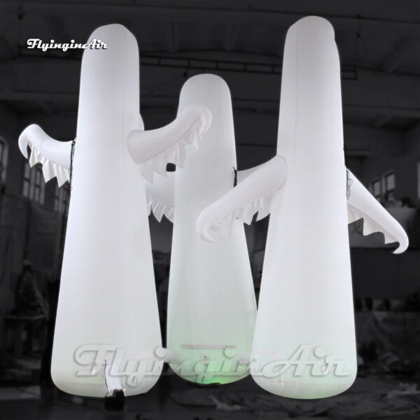 white giant inflatable evil spirit with led light for halloween yard decoration