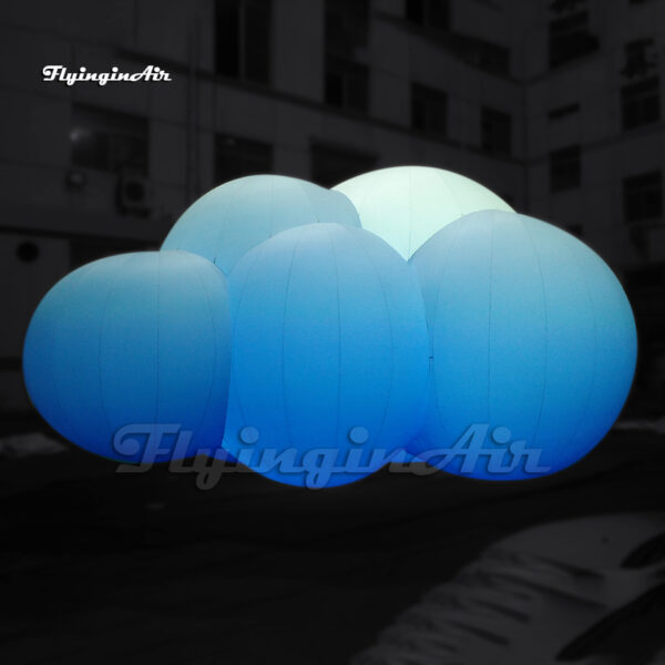 10m large inflatable cloud with led light for building roof decoration