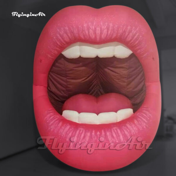 pink large inflatable mouth with lips for stage decoration