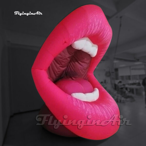 stage backdrop pink giant inflatable mouth with lips
