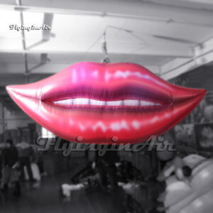 hanging large inflatable mouth with red lips