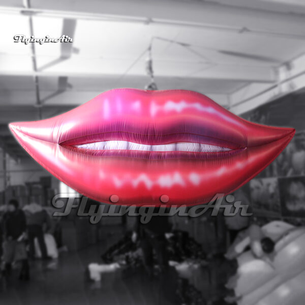 hanging large inflatable mouth with red lips