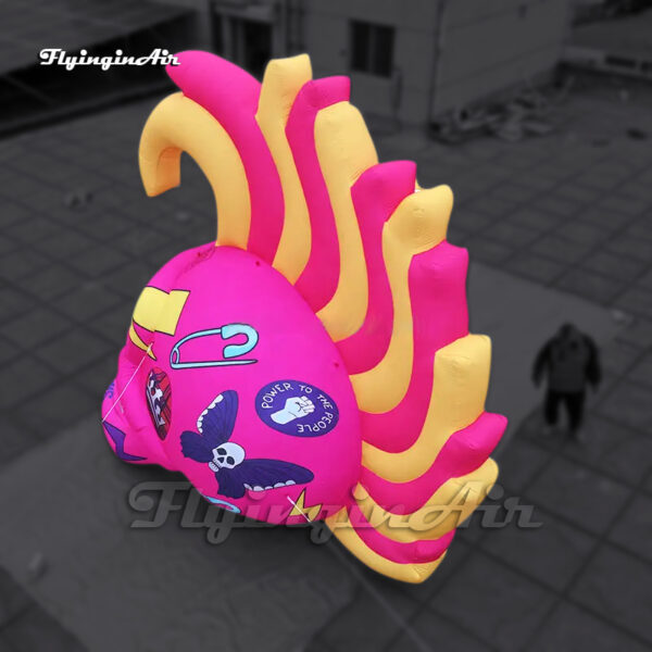 outdoor pink giant inflatable punk skull
