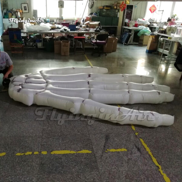 white giant inflatable finger skeleton for hung