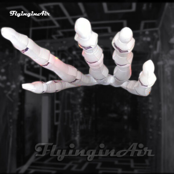 hanging white giant inflatable hand bone for halloween entrance decoration