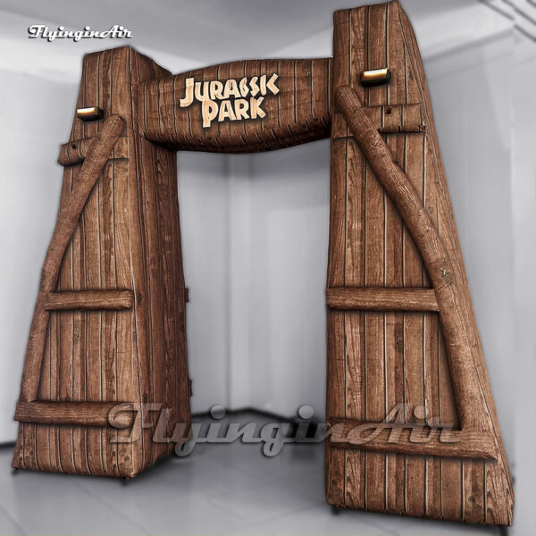 simulation wooden large inflatable jurassic park gate