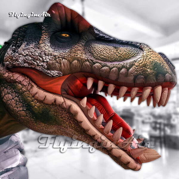 giant inflatable dinosaur wall with a tyrannosaurus rex head2