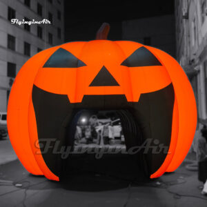 scary giant inflatable halloween pumpkin head tunnel with led light1