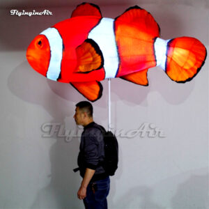 walking inflatable clownfish puppet with led light