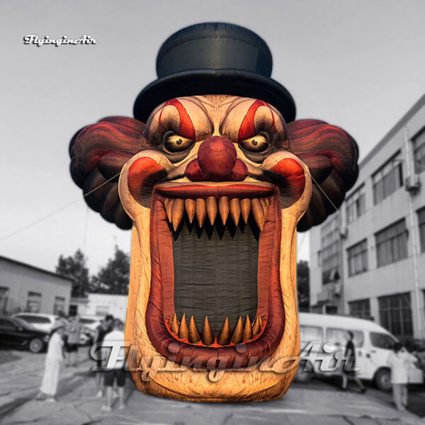 evil smiling joker giant inflatable clown head1