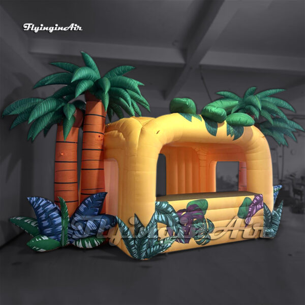 inflatable tiki hut bar with palm trees2
