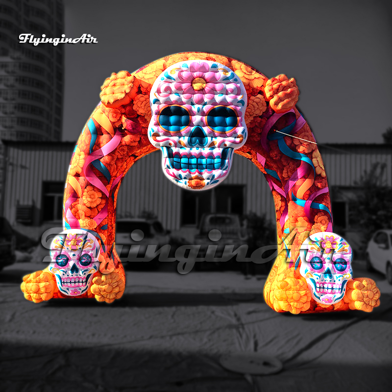outdoor large inflatable sugar skull arch