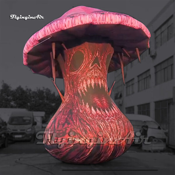 Halloween yard decoration red giant inflatable mushroom monster2