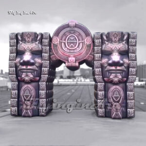 inflatable Stone totem gate with human face2