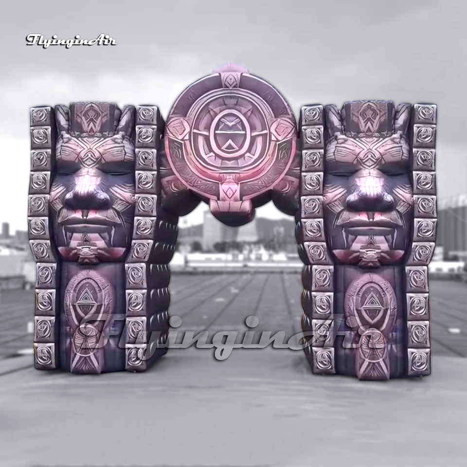 inflatable Stone totem gate with human face2