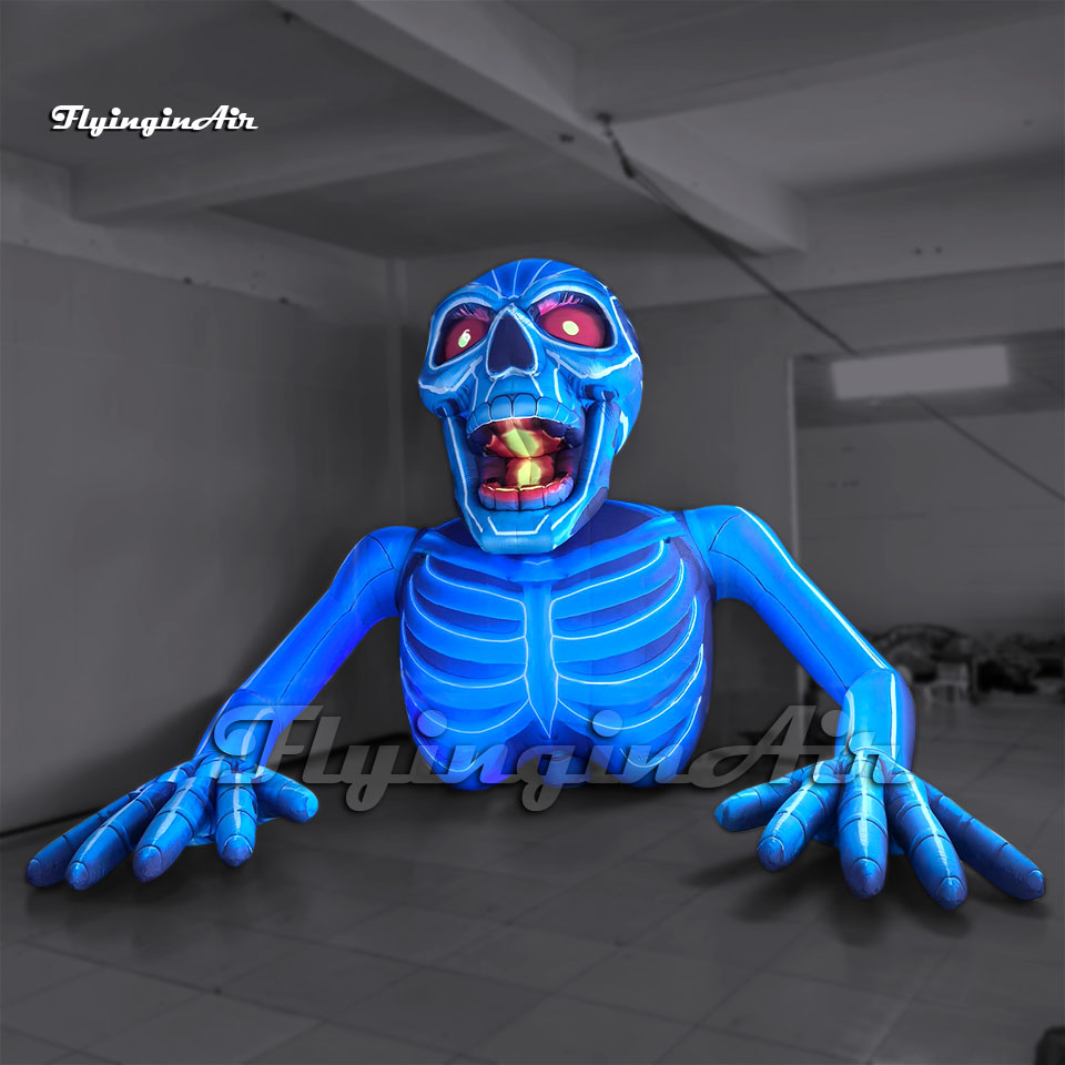 blue giant inflatable skeleton