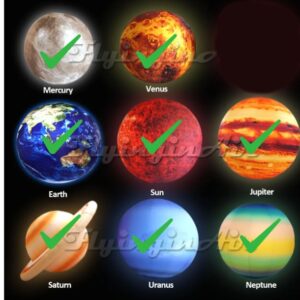 LED Inflatable Solar System Planet Balloon Sun, Mercury, Venus, Earth,  Jupiter, Saturn, Uranus, Neptune