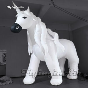 customized white giant inflatable unicorn model