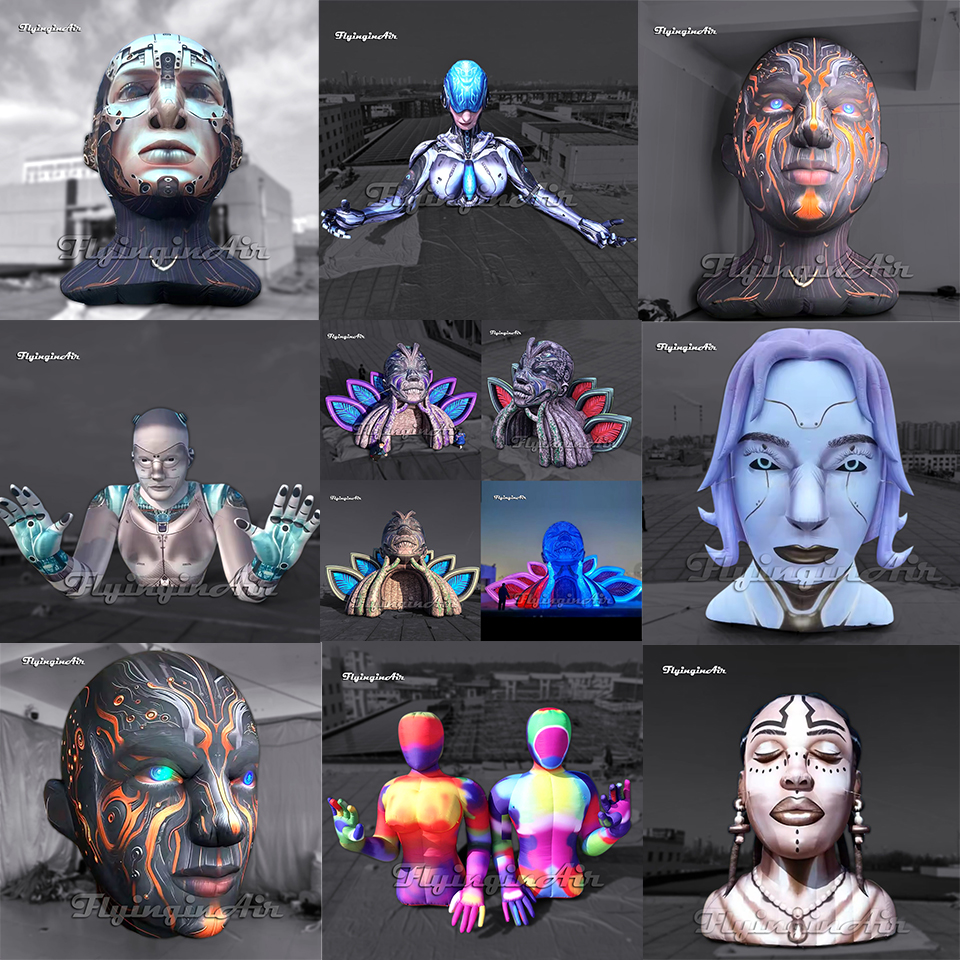 multistyles inflatable Future Artificial Intelligence Robot figure head