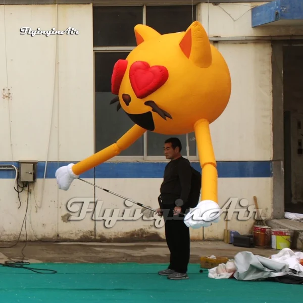 1.5m Customized Giant Inflatable Cat Head Puppet Blow Up Cartoon Animal ...