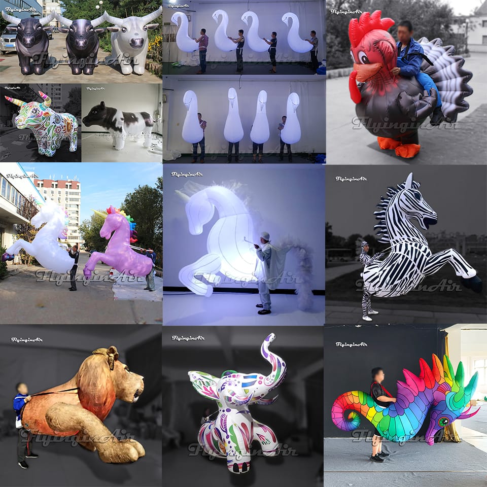 carnival parade performance wearable inflatable animal mascot costumes