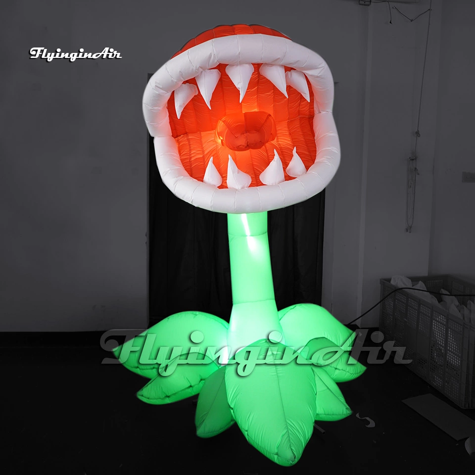 super mario carnivorous Flower inflatable piranha plant with led light