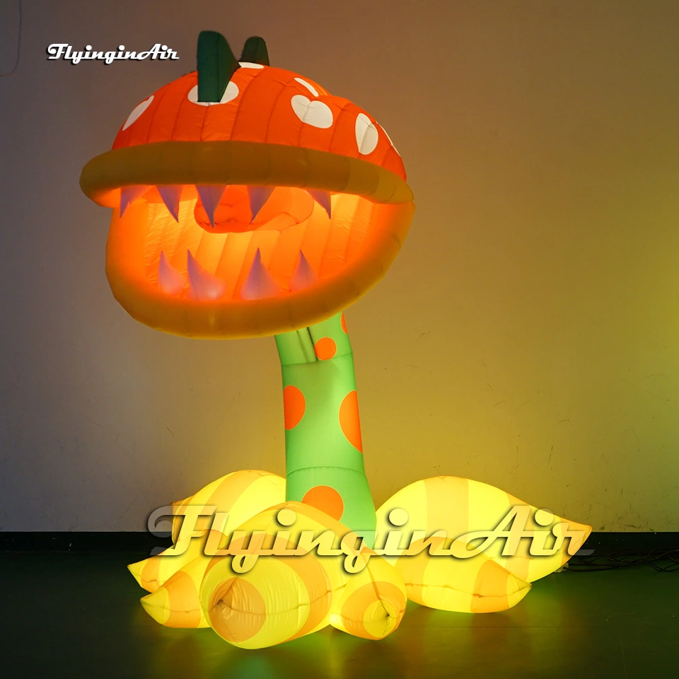 large inflatable Piranha Plant Mario Character Carnivorous Flower with led light