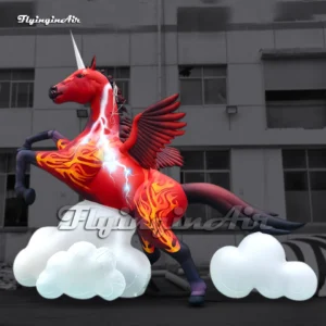 customized giant inflatable unicorn with cloud for concert stage decoration