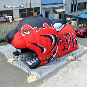 American football mascot red giant inflatable tiger tunnel