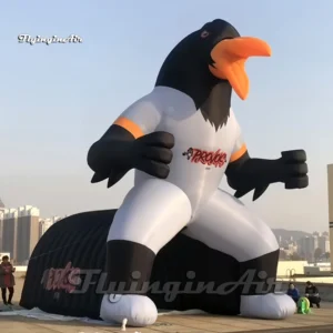 customized american football mascot giant inflatable raven tunnel