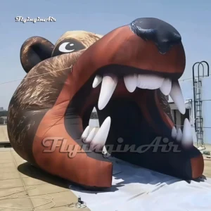 customized football player entrance giant inflatable bear head tunnel