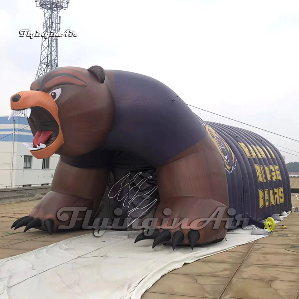 american football mascot tunnel giant inflatable bear mascot tunnel