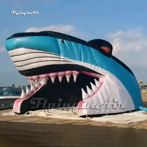 customized club player entrance giant inflatable shark head tunnel