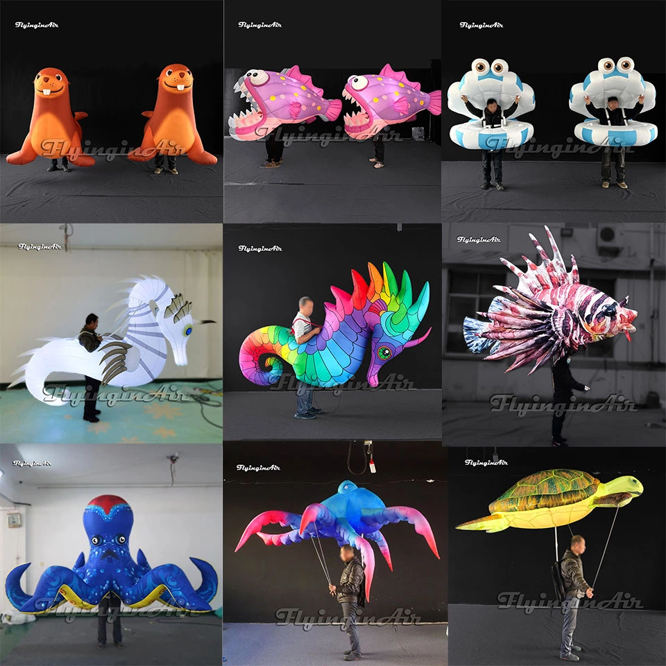 parade sea animal walking inflatable marine animal costumes and puppets