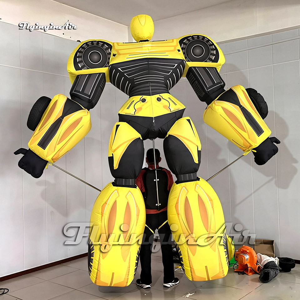 Transformers character yellow robot walking inflatable Bumblebee puppet