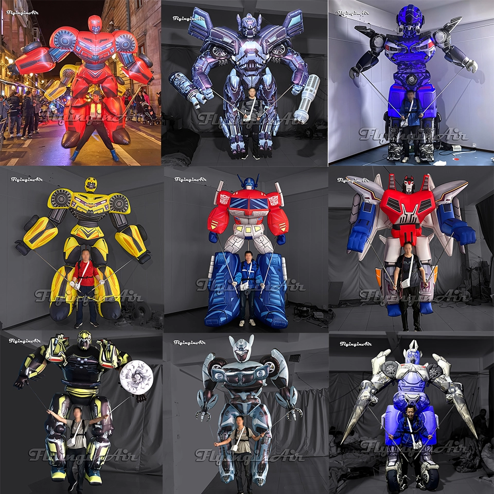 carnival parade performance walking inflatable Transformers character puppets