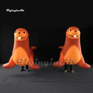 parade performance walking inflatable sea lion costume cartoon sea dog blow up animal suit