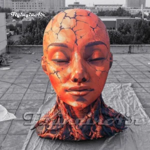 customized artistic giant inflatable human head sculpture for concert stage decoration