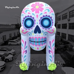 All Souls' Day decor giant inflatable sugar skull tunnel